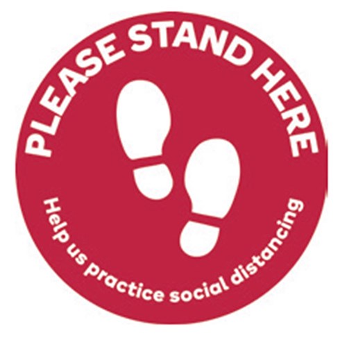Please Stand Here- Floor Decal Social Distancing Sticker